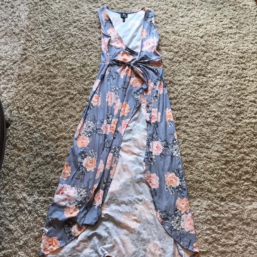 Long Floral Dress with Split Leg